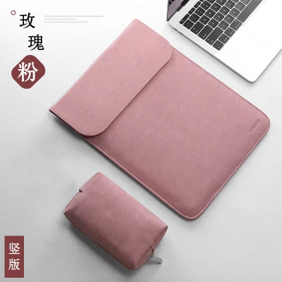 Для женщин Для мужчин из матовой искусственной кожи сумка для ноутбука 15,6 14 для Macbook Air 13 Чехол Pro11 12 15 для Xiaomi Mi Тетрадь 12,5 13,3 крышка - Цвет: velvet pink s2