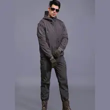 ESDY Высокое качество скрытень Акула кожа мягкая оболочка Открытый военный водонепроницаемый ветрозащитный армейская одежда куртка и брюки