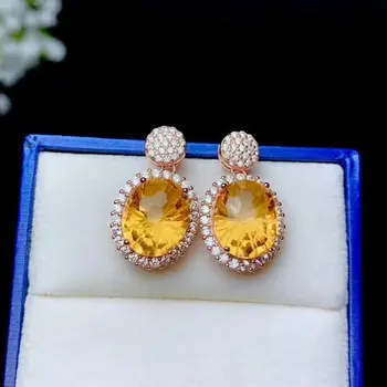 

shilovem 925 sterling silver Piezoelectric citrine Amethyst drop earrings fine Jewelry women wedding 10*12mm be1012713agzagj