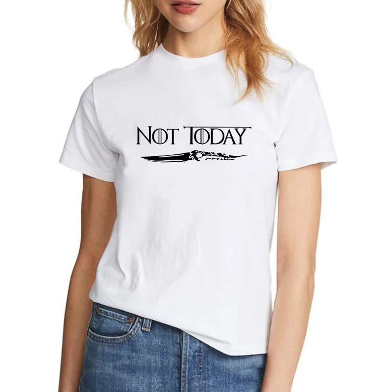 

Not Today Game of Thrones T Shirt Women Arya Stark GOT Death Quote Tshirt Winterfell Daenerys Targaryen T-shirt Female