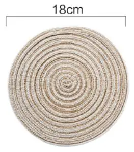 Free Shipping, Homedecor Placemats, Round Woven Placemats Heat Resistant Kitchen Anti-skid Table Mat