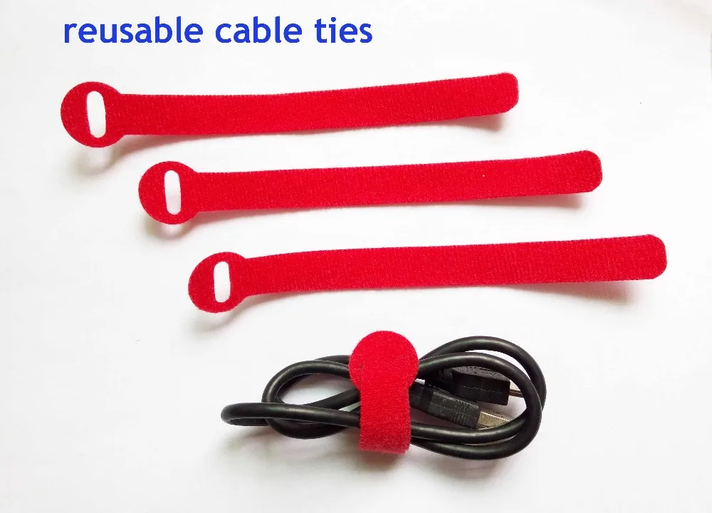 96pcs 14*160mm red Nylon Reusable Cable Ties with Eyelet Holes back to