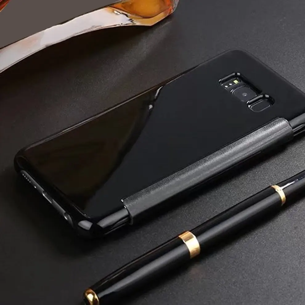 

5 Pcs Smart Window Mirror Surface Intelligent Auto Sleep Awake Flip Type Protective Cover Hard Shell Mobile Phone Case Holder