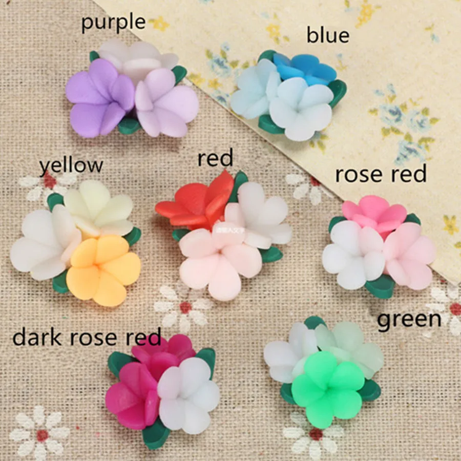 Us 322 25 Off10pclot 22mm Clay Soft Ceramic Fimo Flower Bunch Beads For Clothes Hair Jewelry Craft Phone Case Decoration Artesanato Material In - 