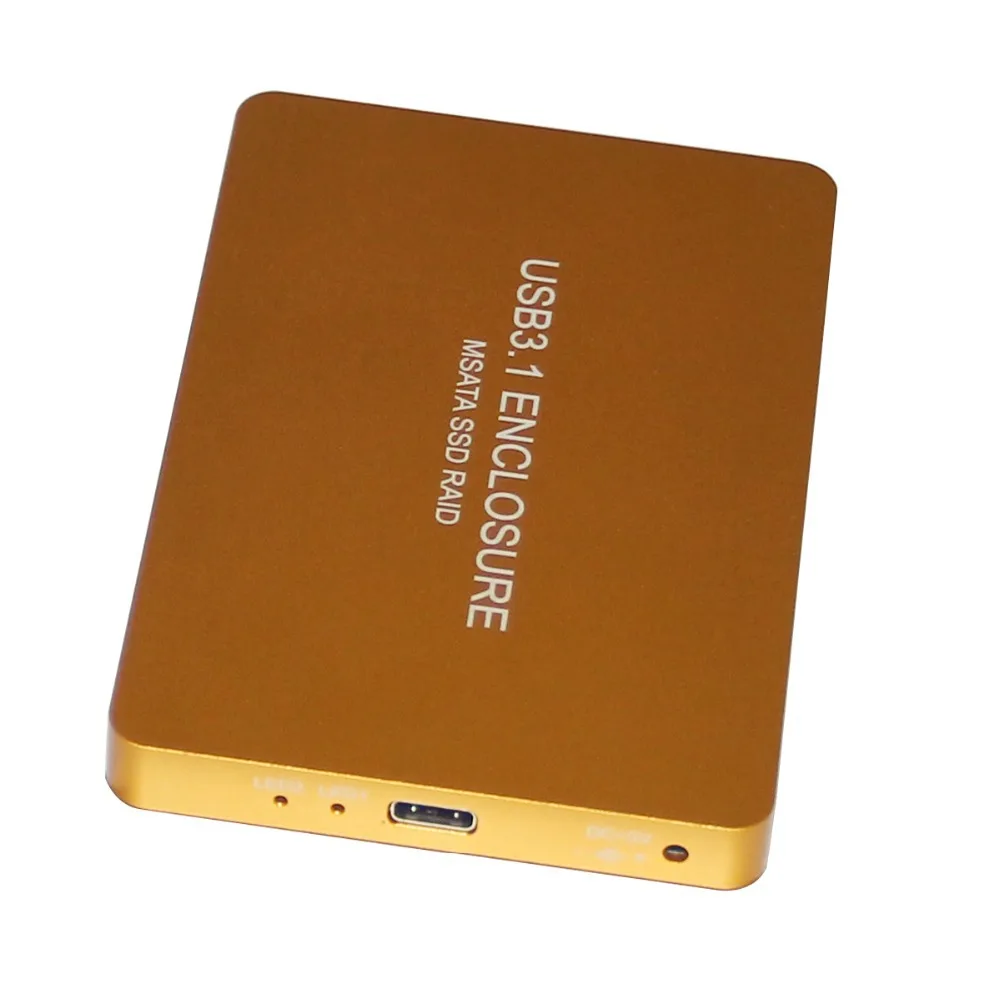  USB3.1 Typ-C zu 2 MSATA SSD RAID Gehäuse USB-C zu Dual mini SATA adapter mSATA SSD Externe Box + RA