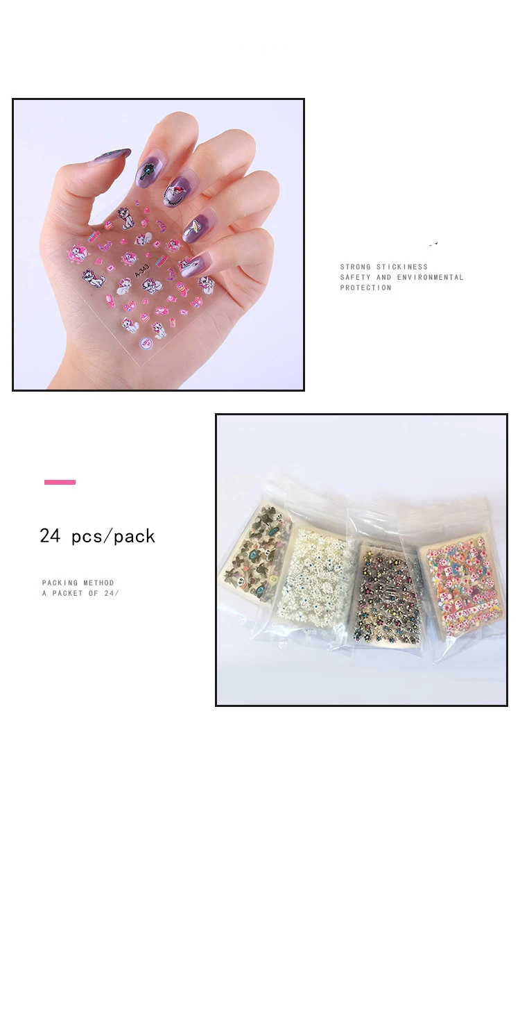 Mybormula 24 листов/упаковка Русалка ребенок мультфильм красота стикеры 3D на ногти Nail Art наклейки клей красочные Маникюр украшения инструменты