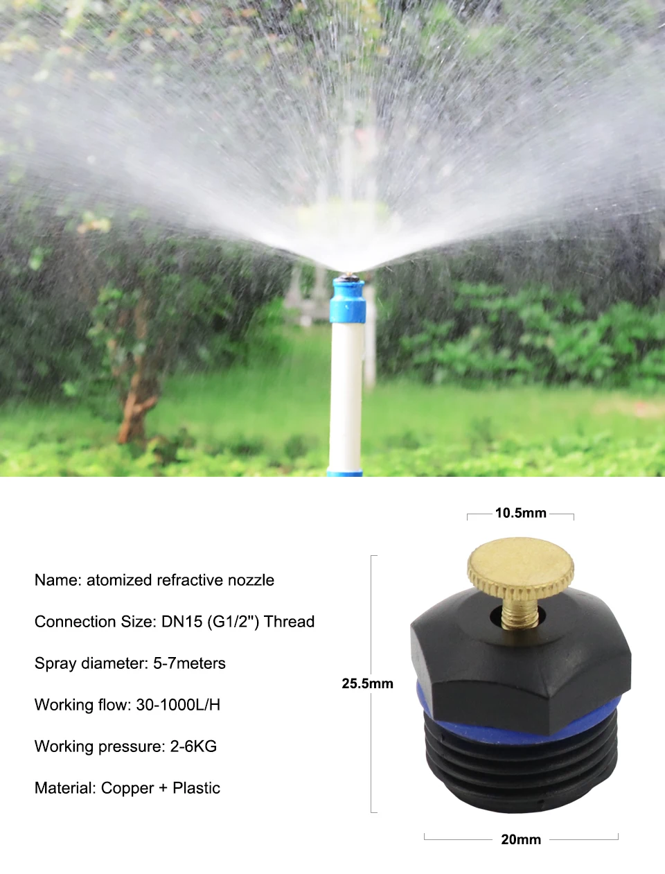 10 шт. DN15 fogger распылитель воды орошение распылитель сопла сад fogger Туман/система воды mist1/2 'резьба газон двора и сельского хозяйства