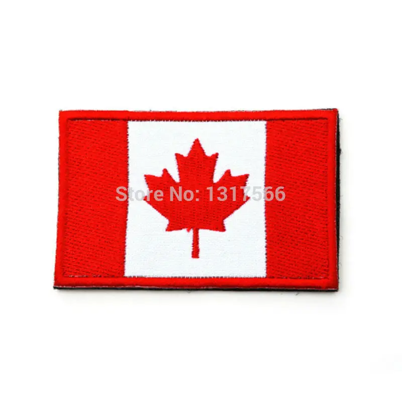 80*50mm Canadian Flag Embroidered Badge Patches Military Tactical