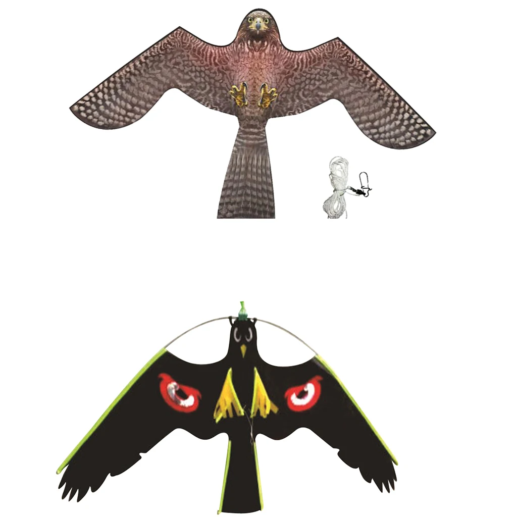 Garden Farm Hawk Bird Scarer Decoy Bird Kite Prop Scare Scarecrow Farm Guard for Scare Away  Cat, Dog, Rabbit and Small Birds