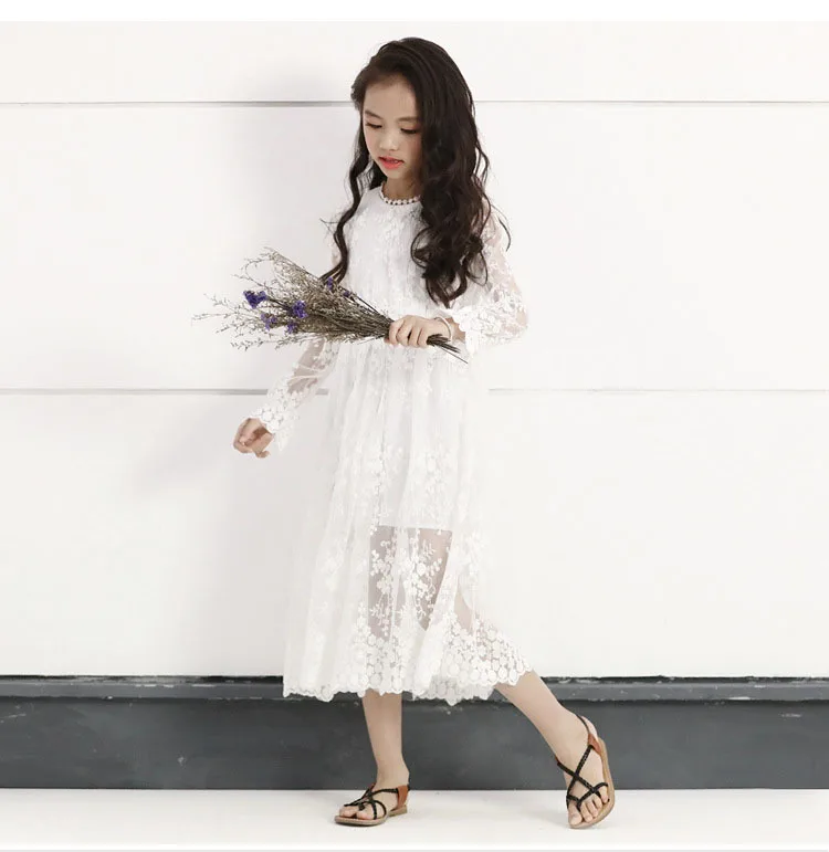 Floral Lace Teenage Girls Dress Long Sleeve Cotton Spring Autumn Party White Maxi Long Princess Dress For Girls Kids Clothing 4 5 6 7 8 9 10 11 12 13 14 15 years little girls dress for wedding and party dress (1).jpg
