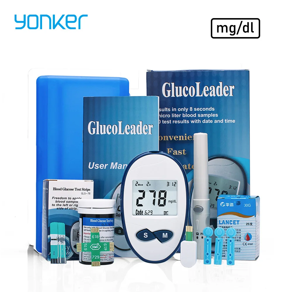 

Yonker Medical Blood Glucose Meters mg/dl Blood Glucose Monitor Vein Finder Glucose meter Diabetes Care Tester For diabetics