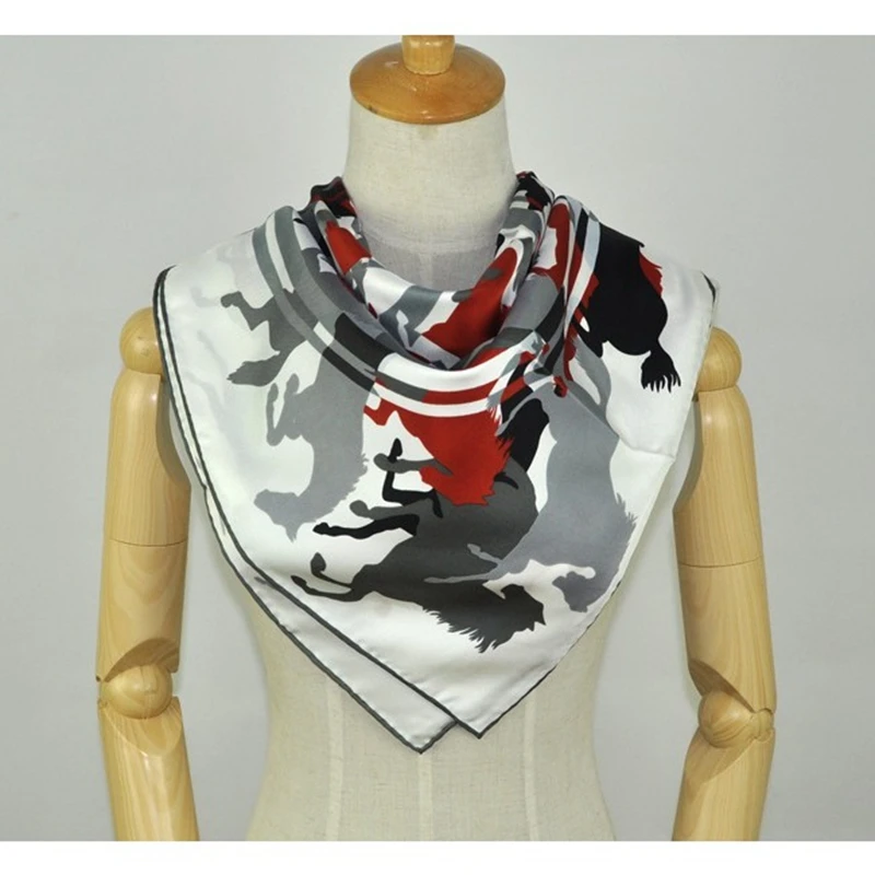 Buy Luxury Hand Rolled Edges Large Square Silk Scarf