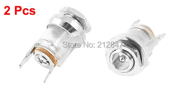 Office 3.5mm x 1.3mm DC Power  Jack Socket Female Panel Mount Connector Adapter 2pcs