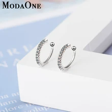 ModaOne простые серьги-каффы со вкусом циркониевый зажим на серьги для женщин 925 пробы серебряные серьги-каффы для девочек pendientes mujer