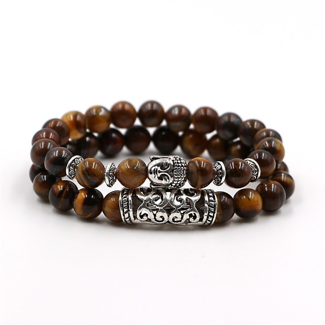 Buddha Meditation Bracelet Natural Stone Yoga Bracelet For Women Men Energy Volcanic Stone Tiger Eye Beads Bracelet