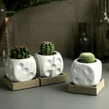 

dice concret garden planter molds cement flower pot mould Succulent plants pot molds