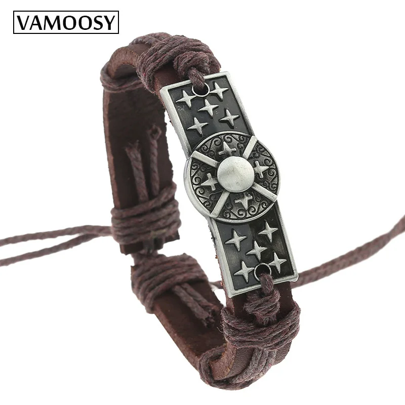 

2018 fashion Men Bracelet Alloy Handmade Woven Leather Bracelets for Women Jewelry Wedding Gift Wholesale pulseira masculina