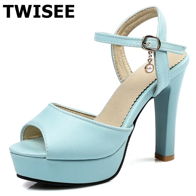 

Square heel ladies women shoes sandals summer sandals platform Beautiful Comfortable Buckle Strap pu leather woman party shoes