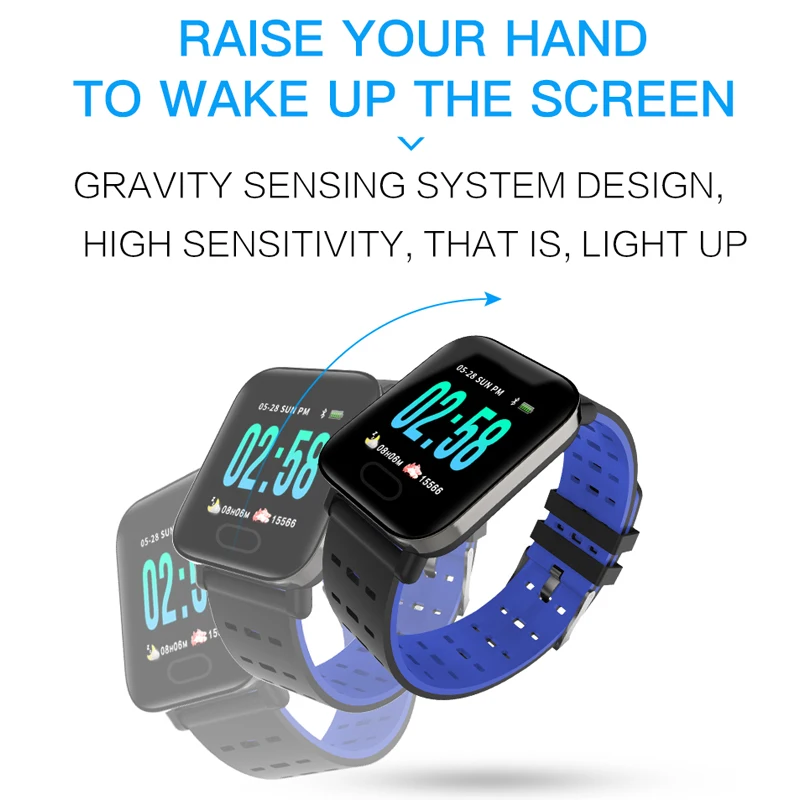 FUWUDIYI A6 Smart Watches Large Color Screen Fitness Tracker Watch Step Counter Activity Monitor Men Smartwatch for IOS Android