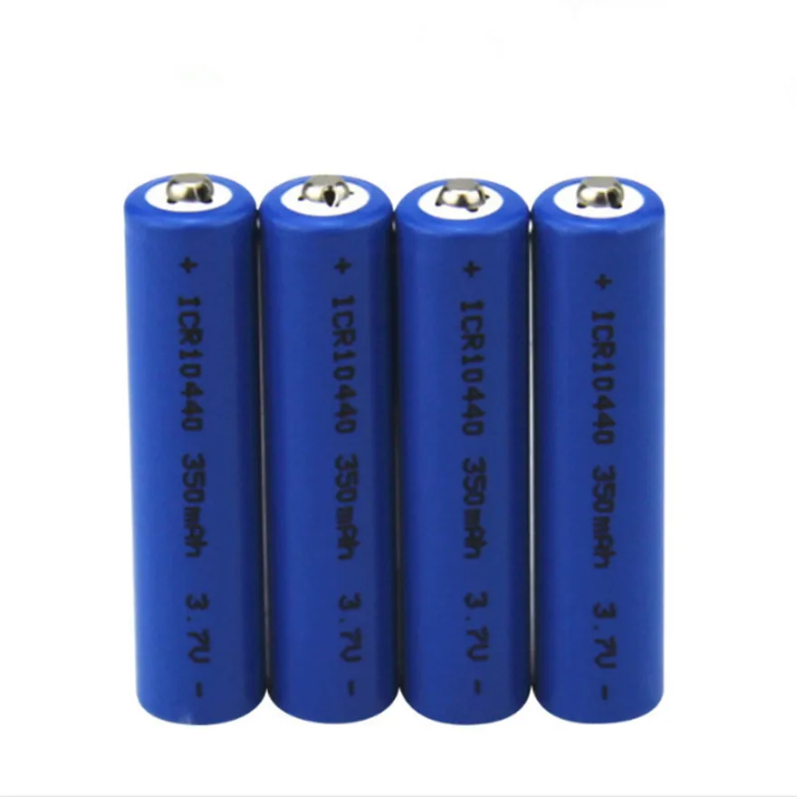 6pcs/lot High quality 3.7v 10440 lithium battery flashlight electronic cigarette 350MAH AAA rechargeable battery