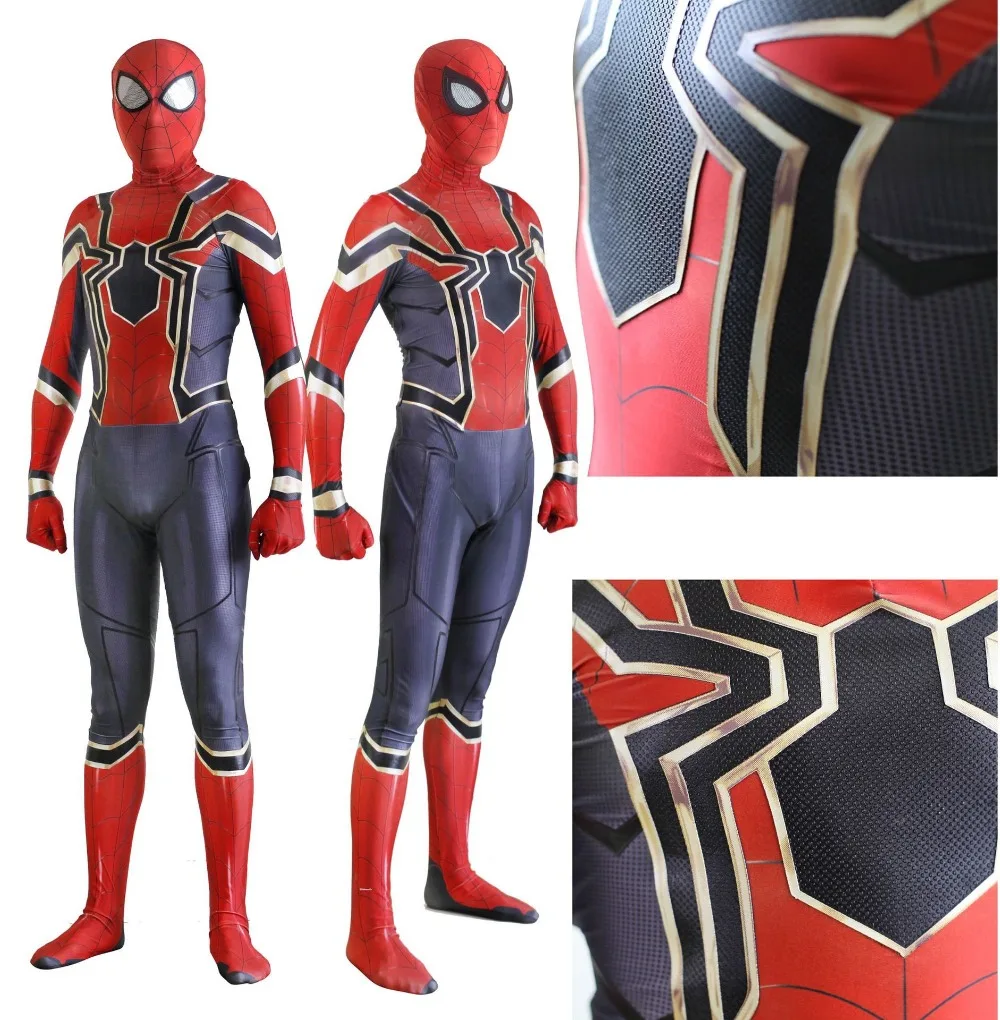 

2018 Movie Avengers: Infinity War High quality Superhero Spider-Man Peter Benjamin Parker Cosplay Costumes Bodysuits Jumpsuits