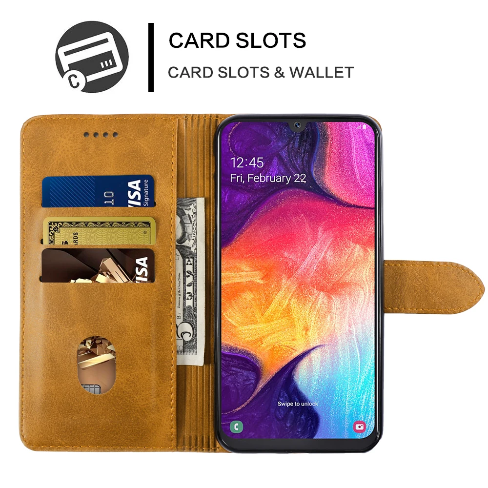 Для samsung Galaxy A50 A40 A30 A20 A10 A70 чехол Vinatage кожаный чехол-кошелек с подставкой из искусственной кожи чехол для samsung A50 чехол держатель для карт