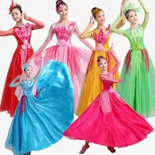 Специальное предложение Hmong одежда Disfraces Китайский народный танец костюмы дамы хор платье сценический костюм юбка группа цветов