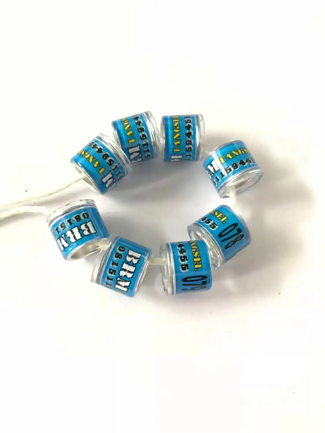 

aluminium core with plastic coat ring , inner 8mm,height 10.mm, white color