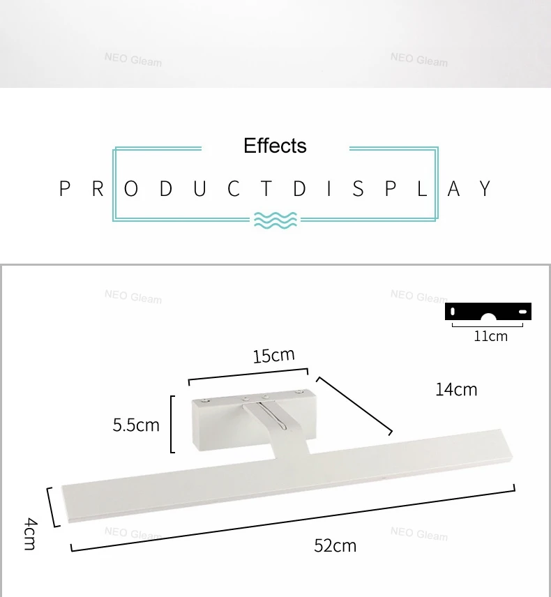 NEO gleam современные настенные светильники светодиодные туалетный столик зеркало настенное бра Ванная комната белый AC85-265V зеркало светильник Настенный светильник светильники