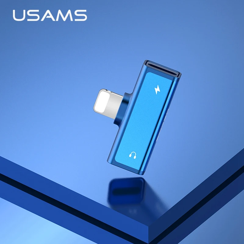 

USAMS Audio Aux Adapter For Lightning Splitter Converter Earphone Headphone Connector OTG Cable For iPhone Xs Max Xr X 8 7 6s 6