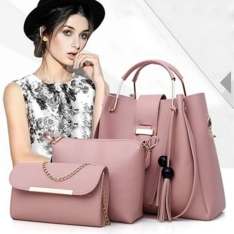 

4 Pcs/set Woman Handbag 2019 Messenger Bag For Ladies Fashion Shoulder Bag Lady PU Leather Casual Female Shopper Tote Sac Femme
