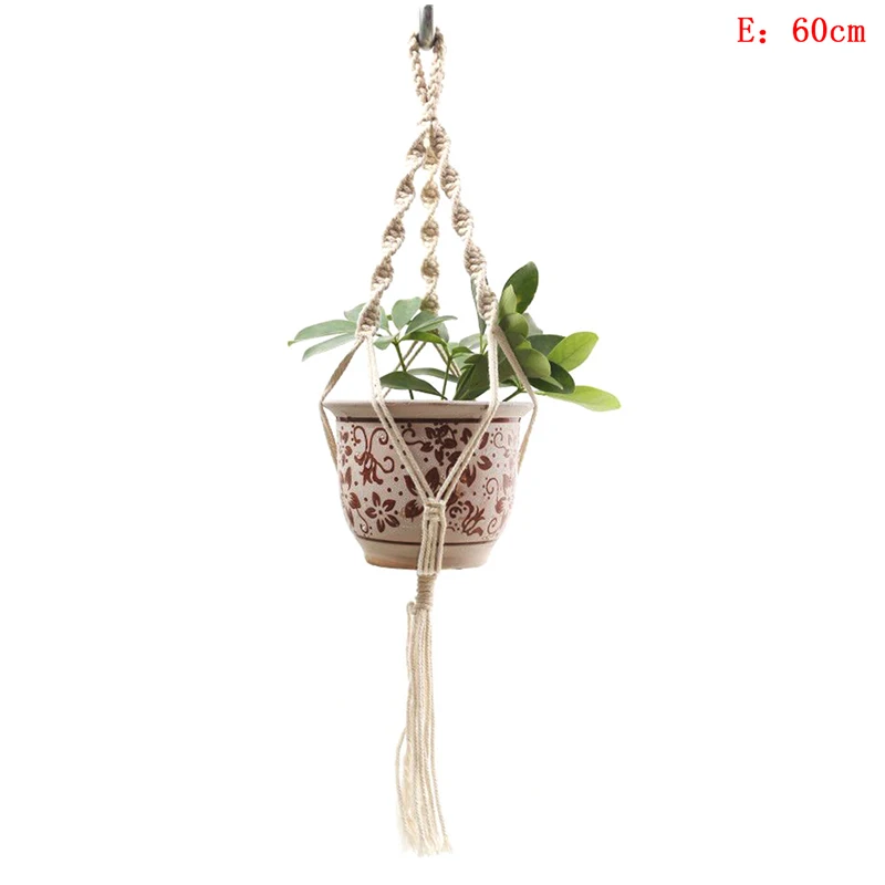 Vintage Macrame Plants Hanger Hook Flower Pot Holder String Hanging Rope Wall Art Home Garden Balcony Decoration