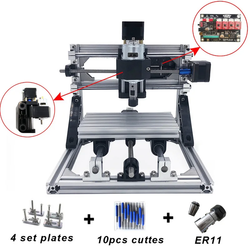 CNC1610 Laser Engraving Machine ER11 with 500mw 2500mw 5500mw Head GRBL Wood Router PCB Milling Wood Carving Machine DIY Mini 