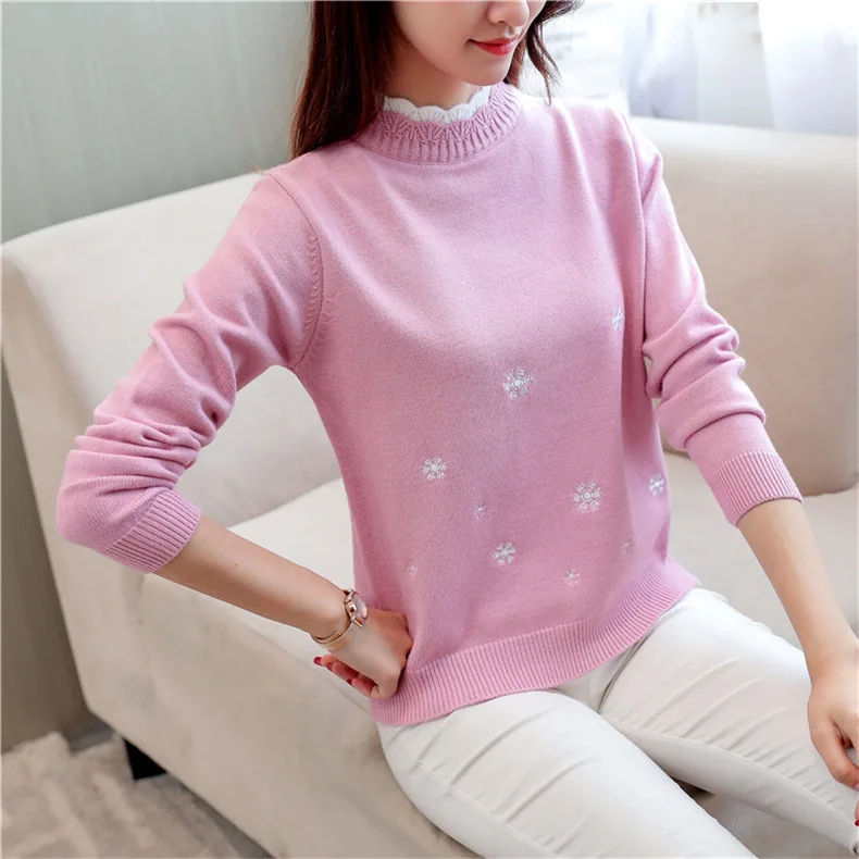 

Женский свитер с длинным рукавом, вязаное нижнее белье, свободный свитер с круглым вырезом для взрослых, Женские Вязаные Рубашки, джемпер, пальто