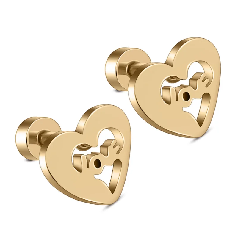 Buy New Fashion Stainless Steel Gold/Silver Color Love