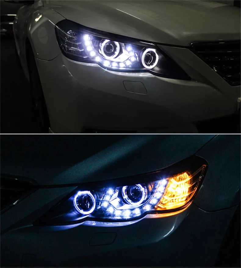 2 шт. ownsun LED U-бар TEAR глаз ДХО HID Биксеноновая проектора Len Оригинальные Замена Фары для автомобиля для Toyota REIZ 2010-2013