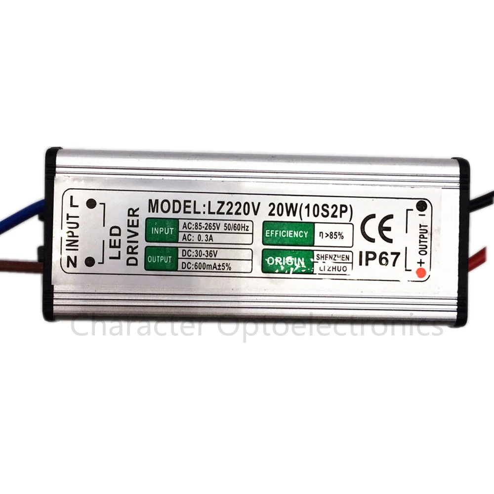 10 шт Светодиодный драйвер 600mA 20 W AC85V-265V к DC30-36V адаптер трансформатор Питание IP67 для Светодиодный прожектор Прожектор Лампа