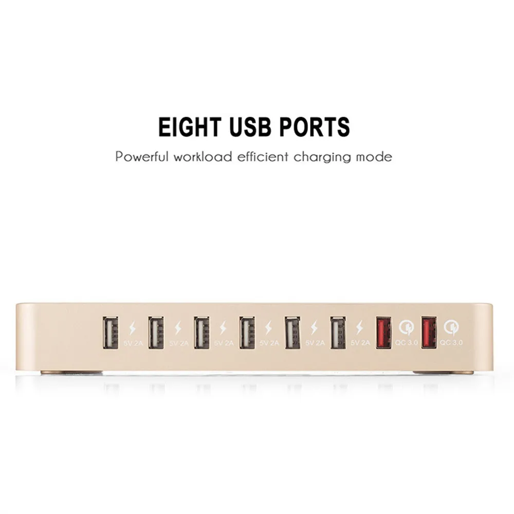 

8 Ports USB Charging Station 2 Ports QC3.0 3A Fast Charge 6 Ports 2A 96W Charger For Smartphone Guarantee 100%