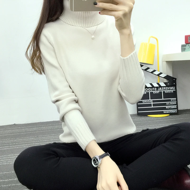 

Korean women's wear, high necked sweater, women's knitwear, long sleeves, body build, bottoming shirt.