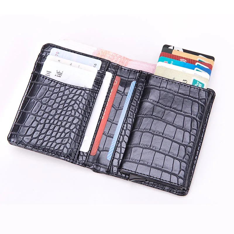 

Maideduod 2019 Aluminum Wallet Credit Card Holder Metal with RFID Blocking Multifunction Wallet Travel Metal Case Black