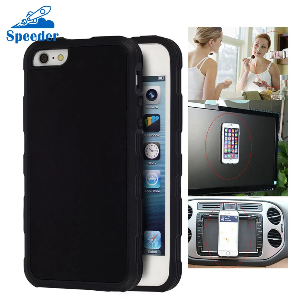 

Anti-gravity Magical Sticky PC Case For iPhone 5 5s 5se case with TPU Border phone back cover