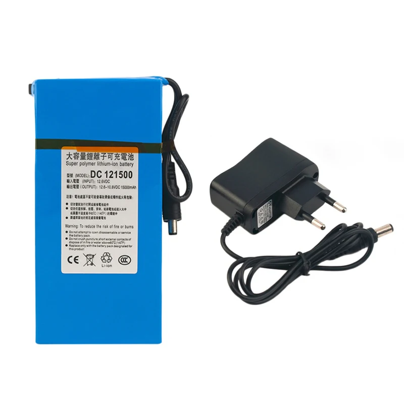 

DC 121500 12V 15000MAH High Capacity Rechargeable Li-ion Battery charger set For CCTV Camera Wireless Transmitter
