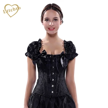 

New Sexy Gothic Corset Black White Women Wedding Bride Lace Corset Bustier Tops Corpete Overbust Corsets Plus Size