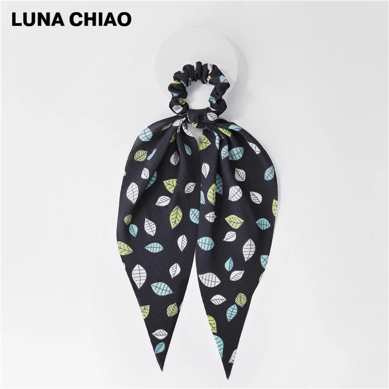 LUNA CHIAO, модные женские аксессуары для волос, повязка на голову, банданы, цветочный принт, шарф для волос, конский хвост, резинка для волос
