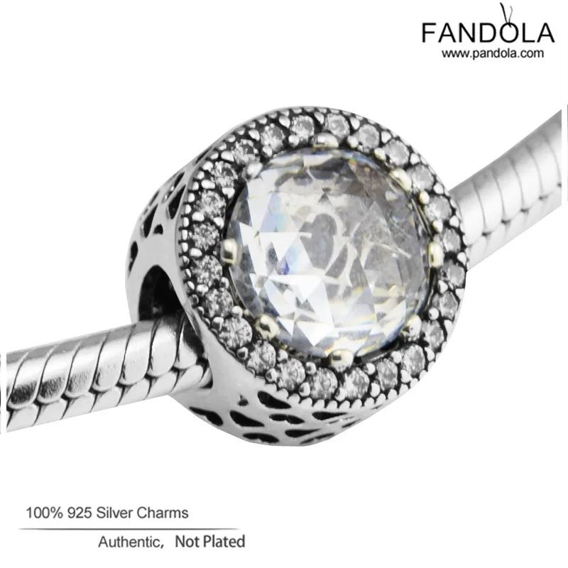 

Radiant Heart Charm Authentic 925 Sterling Silver Cubic Zirconia Beads for Jewelry Making Fits DIY Europe Bracelets Berloques
