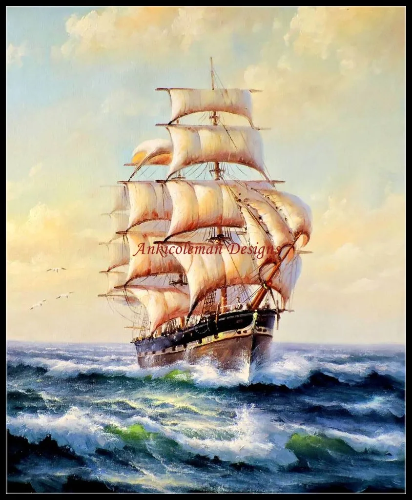 

Вышивка для вышивки «сделай сам», Французский DMC, высококачественные наборы для вышивки крестиком 14 ct, картина маслом-парусная лодка