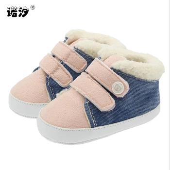 

New born cotton shoes baby shoes Girls Soft winter plush inside warm Infant Shoes First Walkers soft Toddler shoes prewalker