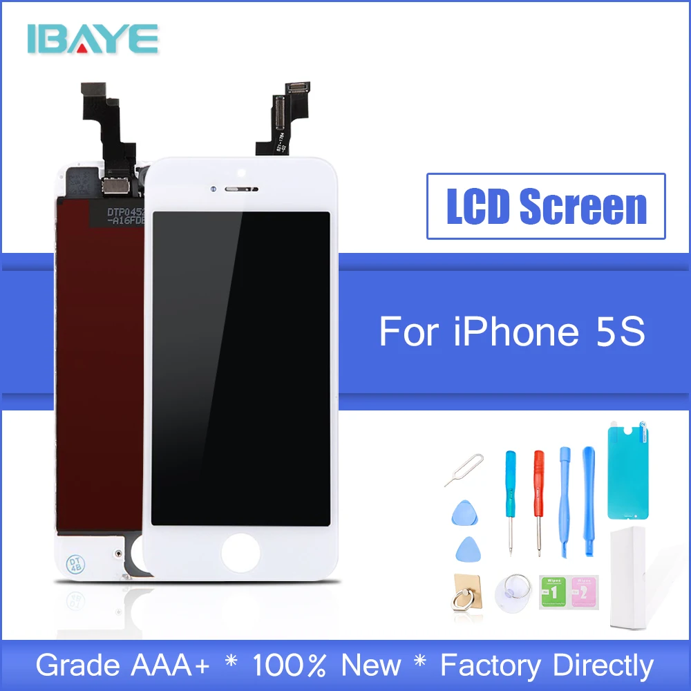 

AAA NO dead pixel LCD For iPhone 5s lcd for iphone5s Screen Touch Digitizer Assembly free shipping Replacement part Tools