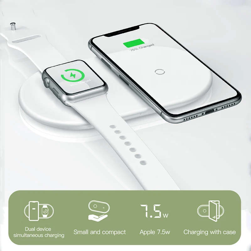 Baseus 2 в 1 Беспроводное зарядное устройство для iPhone X XS Max XR Apple Watch 3 2 зарядное устройство для samsung S8 S9 10 Вт быстрая Беспроводная зарядная площадка