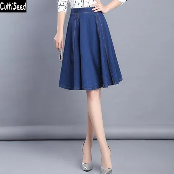 

Cultiseed Women Jeans Skirt Female Summer High Waist Denim Jeans Skirt Women Office Work Party Plus Size Skirt Lady Casual Skirt